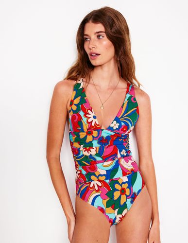 Maillot de bain Mykonos à encolure en V profonde-Multi, motif Blossom Pop - Boden - Modalova