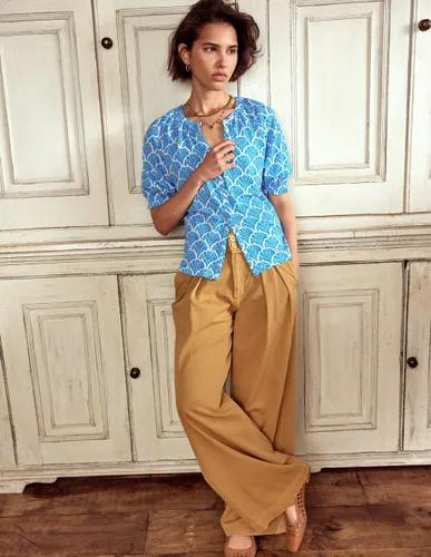 Chemise Isla en jersey-Bleu céruléen, motif Blossomy - Boden - Modalova