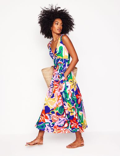 Robe longue Olympia en jersey-Multi, motif Foliage Twirl - Boden - Modalova