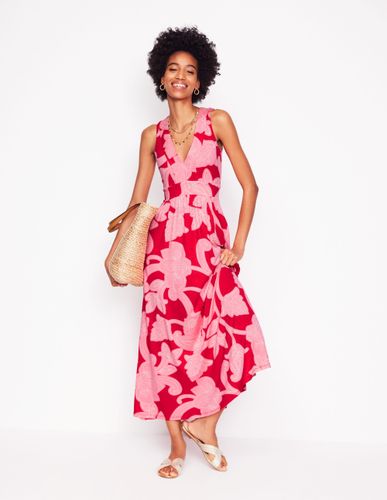 Robe longue Olympia en jersey-Rouge coquelicot, motif Paisley Whirl - Boden - Modalova