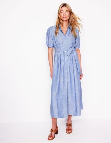 Robe-chemise longue Alexa en lin-Chambray bleu gris - Boden - Modalova