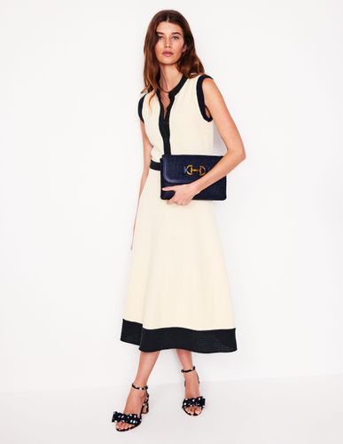 Robe en crochet-Ivoire, bleu marine - Boden - Modalova
