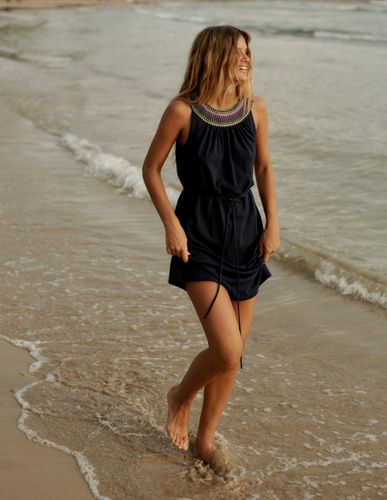 Robe courte Eleni brodée-Bleu Marine - Boden - Modalova