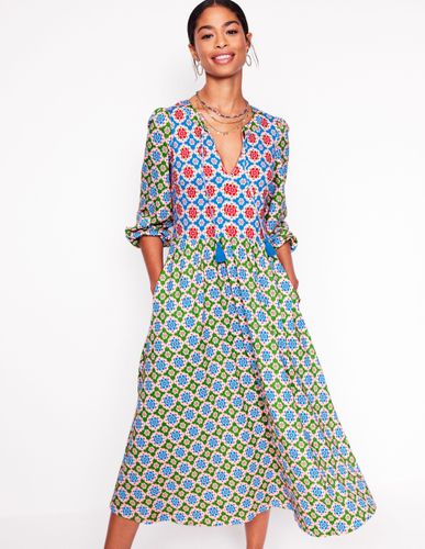 Robe midi à col cranté-Multi, motif Bloom Geo - Boden - Modalova