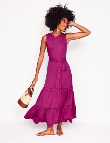 Robe Mila volantée en jersey-Fuchsia - Boden - Modalova