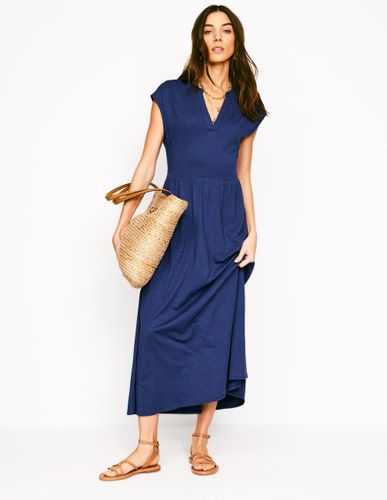 Robe midi Chloe en jersey-Aristocratic Blue/ Ivory Stripe - Boden - Modalova