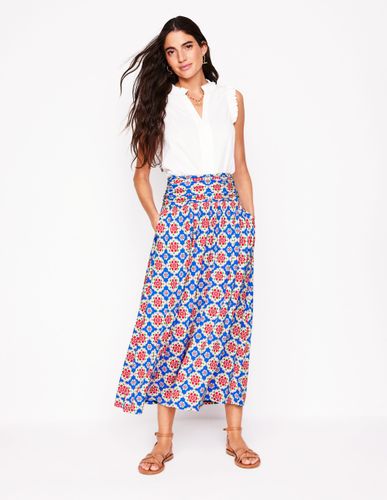 Jupe Rosaline en jersey-Bleu céruléen, motif Bloom Geo - Boden - Modalova