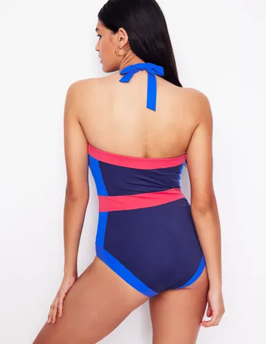 Maillot de bain dos-nu Santorini-Bleu marine/rose punch corail/bleu - Boden - Modalova