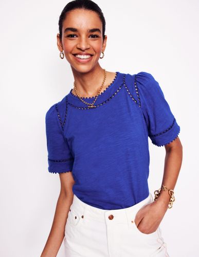 Top Mila à détails dentelle-Bleu vif - Boden - Modalova