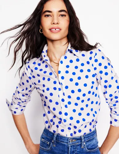 Chemise Sienna en coton-Ivoire, pois abstraits bleu - Boden - Modalova