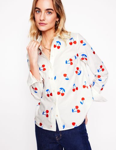 Chemise Sienna brodée-Blanc, cerises - Boden - Modalova