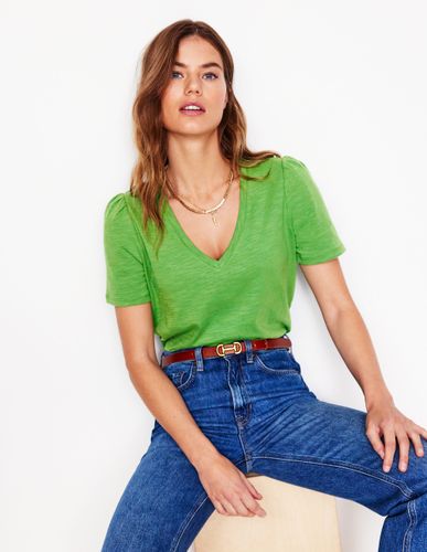 T-shirt à col en V et manches courtes-ignorer - Boden - Modalova