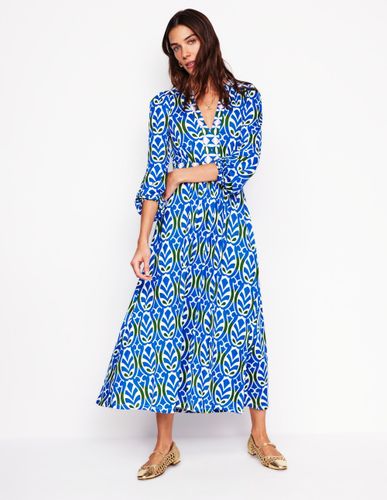 Robe midi Lily à manches longues- galerie, motif Leaf Terrace - Boden - Modalova