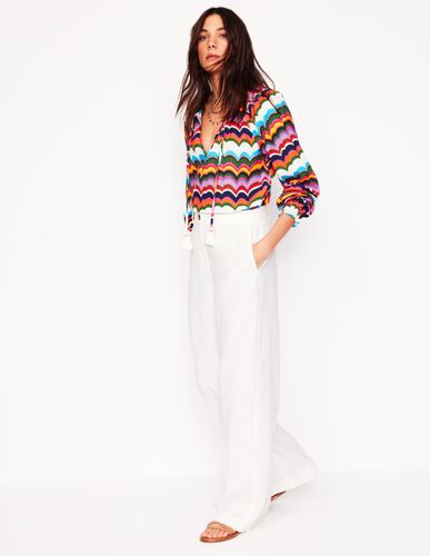 Pantalon Westbourne en lin-Blanc - Boden - Modalova
