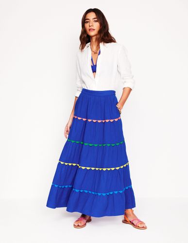 Jupe longue Nadia double-étoffe-Bleu vif - Boden - Modalova