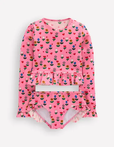 Ensemble volanté à manches longues-Motif Sunflower Garden rose amande - Boden - Modalova