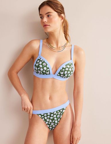 Bas de bikini tanga- hivernal, motif floral bleu - Boden - Modalova