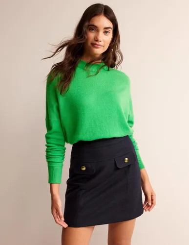 Mini-jupe Estella en laine- marine - Boden - Modalova