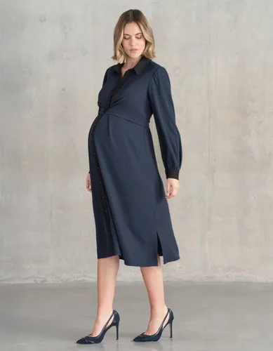 Robe chemise de grossesse et d'allaitement taille plissée - Seraphine - Modalova