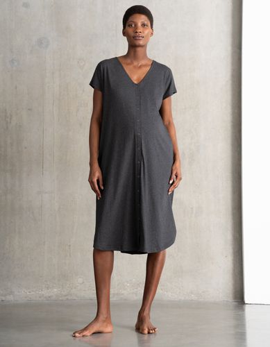 Chemise de nuit d'hôpital midi en coton biologique - Gris - Seraphine - Modalova