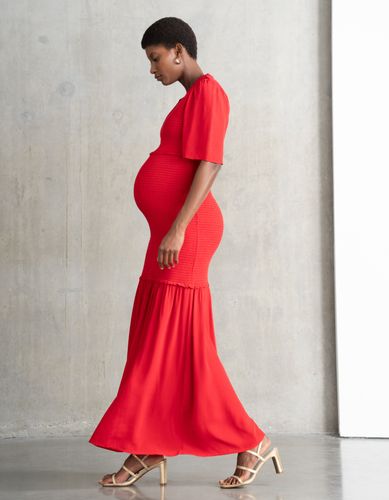 Robe longue froncée de grossesse et allaitement - Seraphine - Modalova