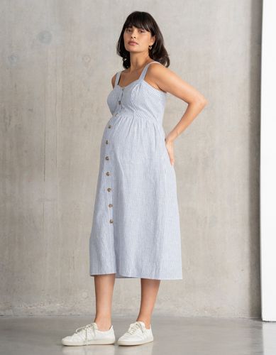 Linen-Cotton Midi Maternity + Nursing Dress - Seraphine - Modalova