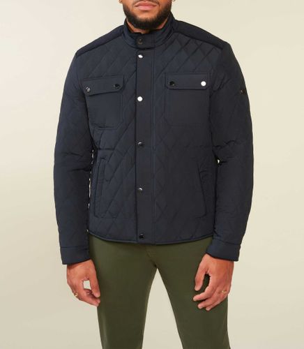 Blouson surchemise matelassé bi-matière marine MACEOBT - IZAC - Modalova