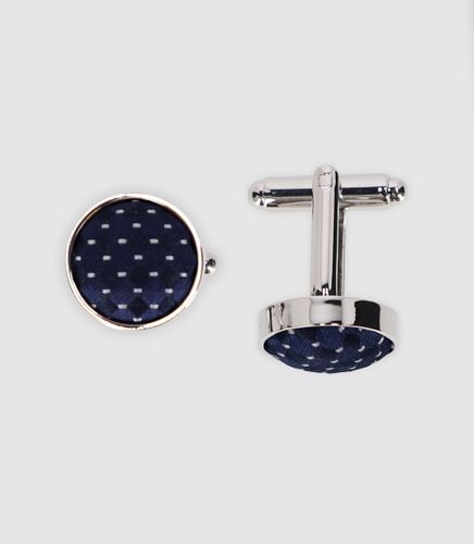 Boutons de manchette en tissu marine - IZAC - Modalova