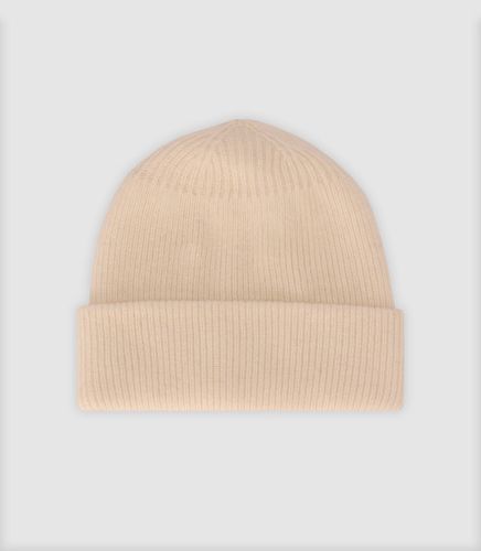 Bonnet en maille avec revers écru - IZAC - Modalova