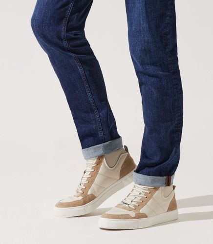 Sneakers montantes bi matière et beige OSLO - IZAC - Modalova