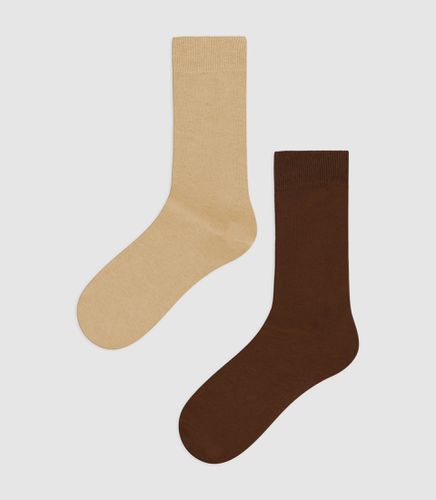 Pack de chaussettes uni en coton et marron TU - IZAC - Modalova