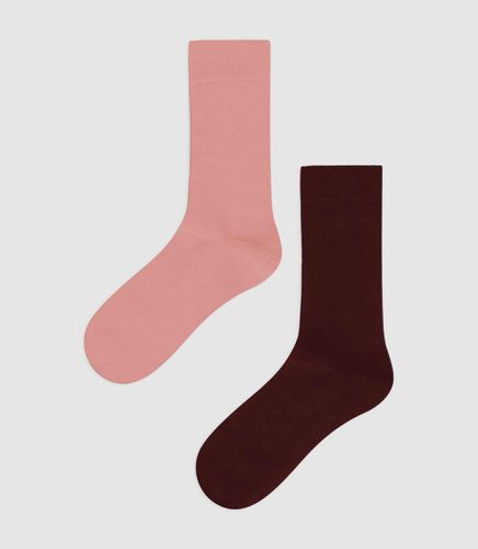 Chaussettes de chaussettes uni en coton et bordeaux TU - IZAC - Modalova