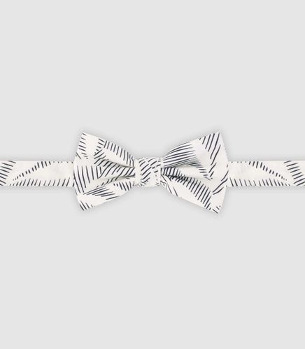 Nœud papillon en coton avec rayures écru - IZAC - Modalova