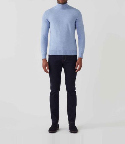 Pull col roulé ciel ''Serafino'' - IZAC - Modalova