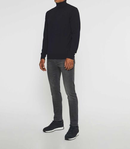 Pull col roulé en laine marine BRUNO - IZAC - Modalova