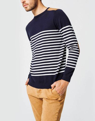 IZAC - Pull Rayé Bleu Marine - Izac - Modalova