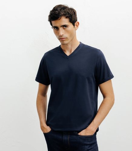 IZAC - T-shirt col V basic marine - IZAC - Modalova