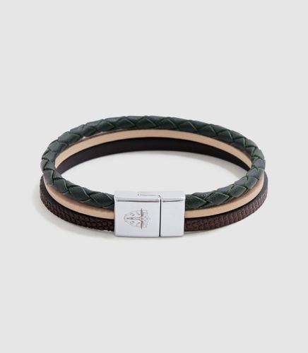 Bracelet en cuir kaki ''Office'' - IZAC - Modalova