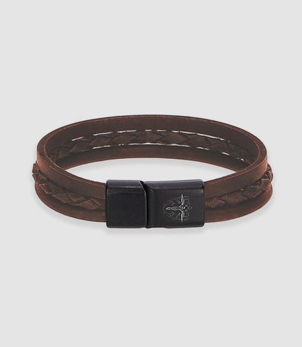 IZAC - Bracelet en cuir marron GALO - IZAC - Modalova