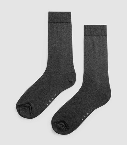 Lot de 2 chaussettes en fil d'Ecosse anthracite ''Persey'' - IZAC - Modalova