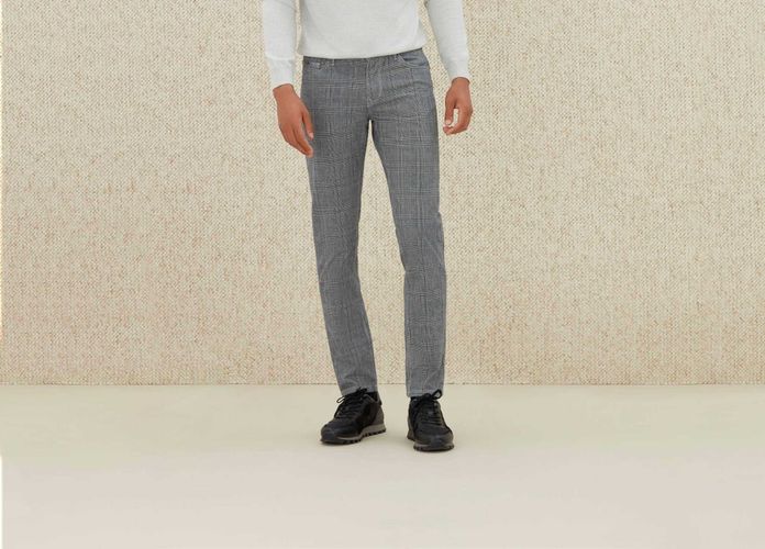 Pantalon à carreaux clair ''Carreaux'' - IZAC - Modalova