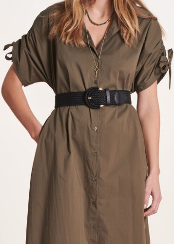 Ceinture large tressée noire - La Fée Maraboutée - Modalova
