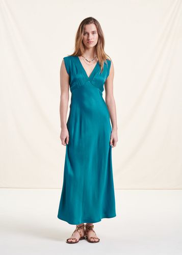 Robe longue fluide habillée bleue - La Fée Maraboutée - Modalova