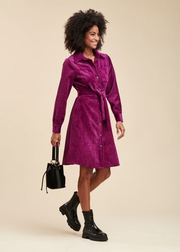 Robe chemisier en velours - La Fée Maraboutée - Modalova