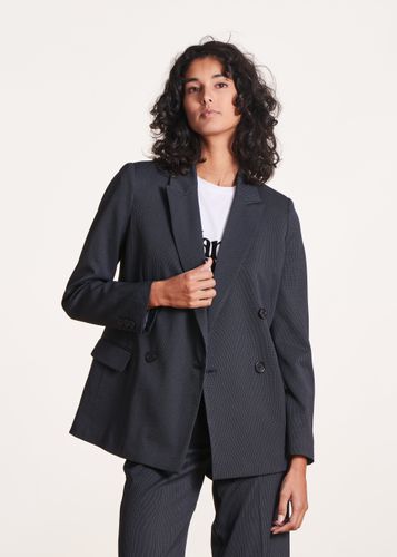 Blazer bleu marine double boutonnage - La Fée Maraboutée - Modalova