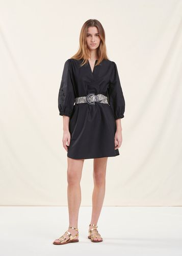 Robe courte ample noire en coton - La Fée Maraboutée - Modalova