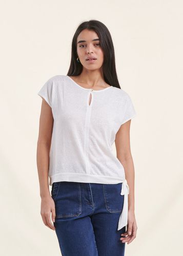 T-shirt écru en coton modal manches courtes - La Fée Maraboutée - Modalova