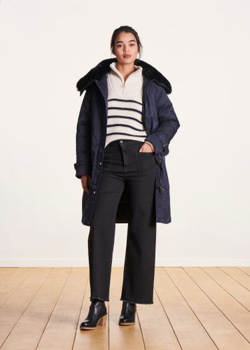 Parka bleu marine mi-longue - La Fée Maraboutée - Modalova