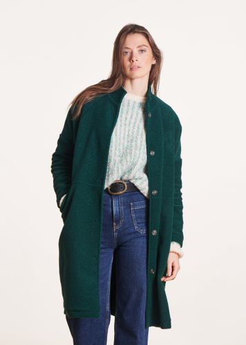 Manteau vert canard en laine avec petit col - La Fée Maraboutée - Modalova