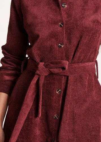 Robe chemise longue bordeaux en velours - La Fée Maraboutée - Modalova